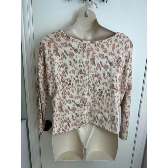 Anthropologie Sadie & Sage Crop Sweater, Cheetah, Lightweight, Over-sized, Large - Picture 2 of 5